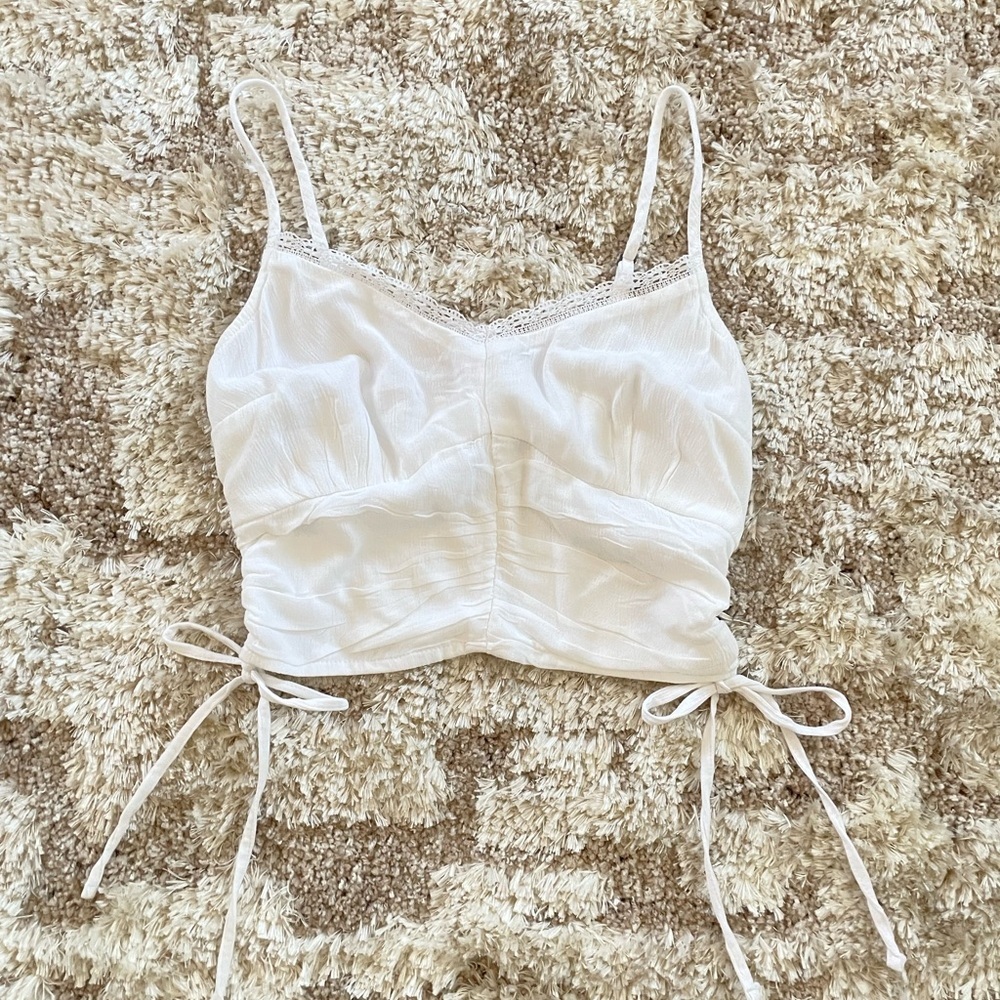 NWT Hollister White Ruched Camisole Top